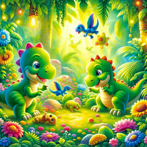 Adorable Baby Dinosaurs Paint By Diamonds