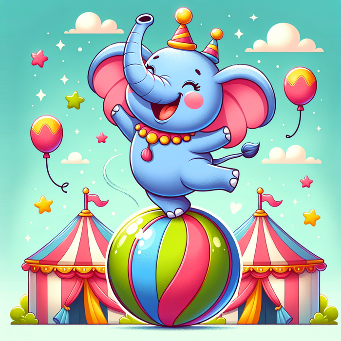 Joyful Circus Elephant DIY Paint By Diamonds