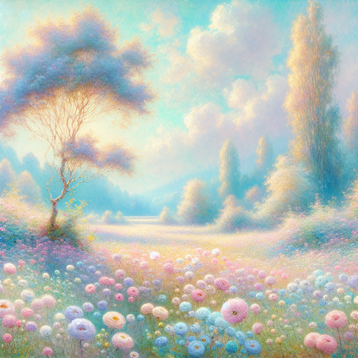 Pastel Meadow Dreamscape Painting Diamond Kit