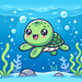 Sweet Baby Turtle Paint By Diamond