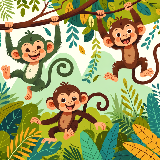 Mischievous Monkeys Paint By Diamond