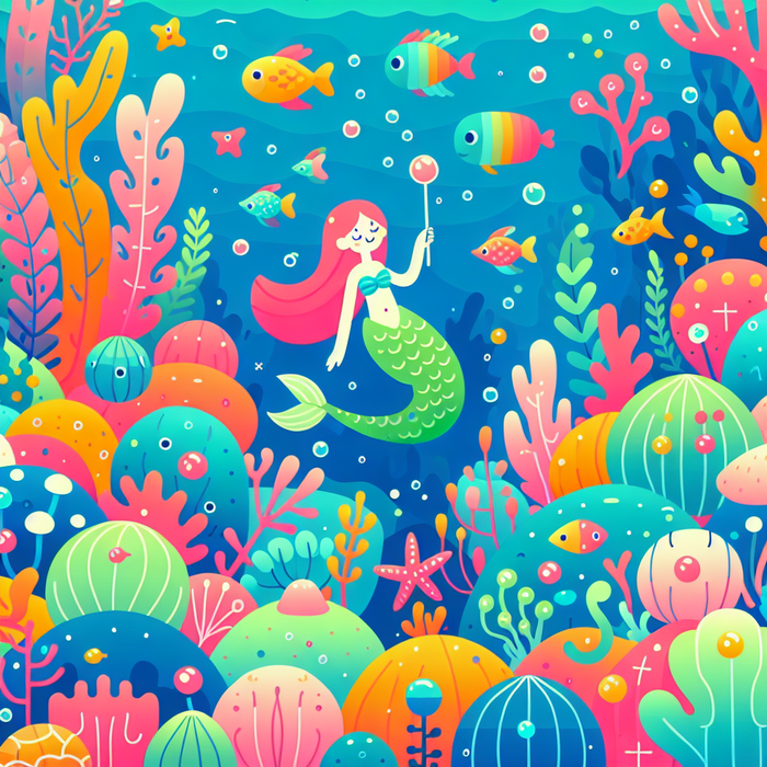 Mermaid's Coral Kingdom Paint By Diamonds Art