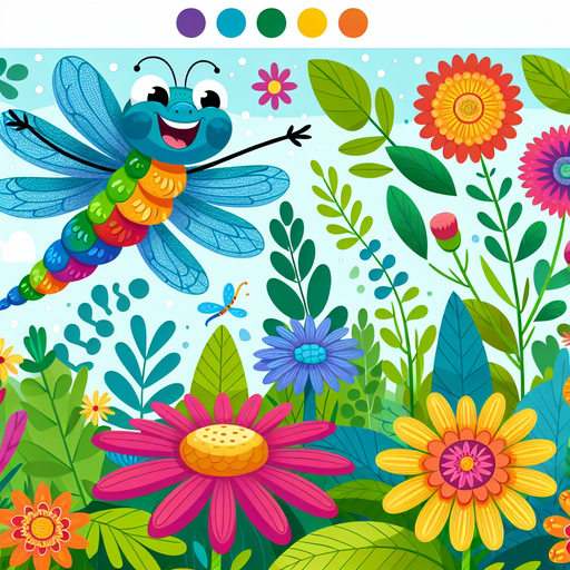 Giggly Dragonfly Paint By Color