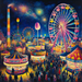 Whimsical Carnival Night Painting Diamond Kit