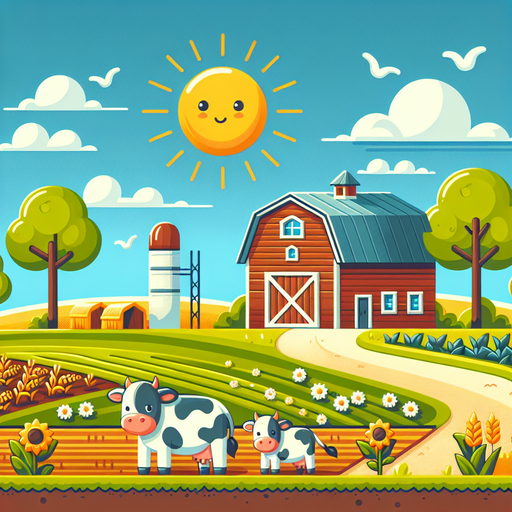 Sunny Farm Scene Painting Diamond Kit