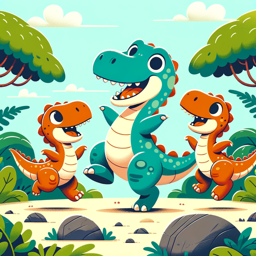 Dancing Dino Family Painting Diamond Kit