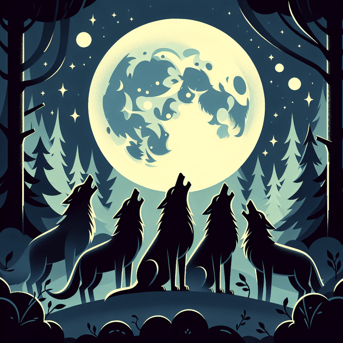 Mystical Moonlit Wolves Paint By Diamonds