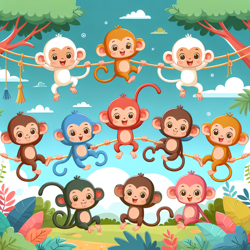 Mischievous Monkey Escapade Diamond Painting