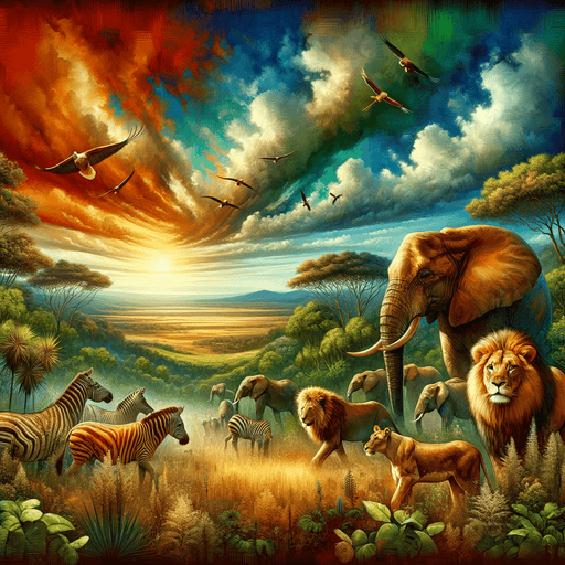 Vivid Wildlife Safari Diamonded Painting Kits