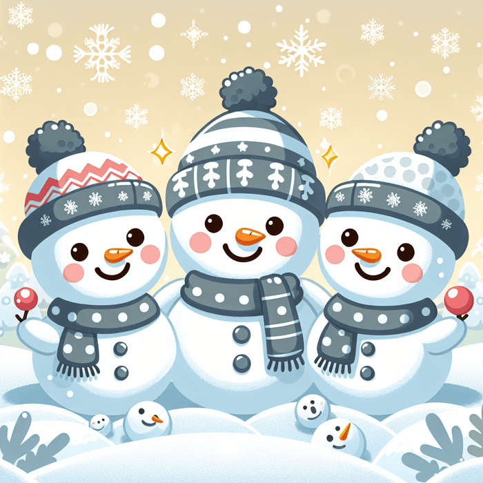 Jolly Snowman Friends Paint By Diamonds Art