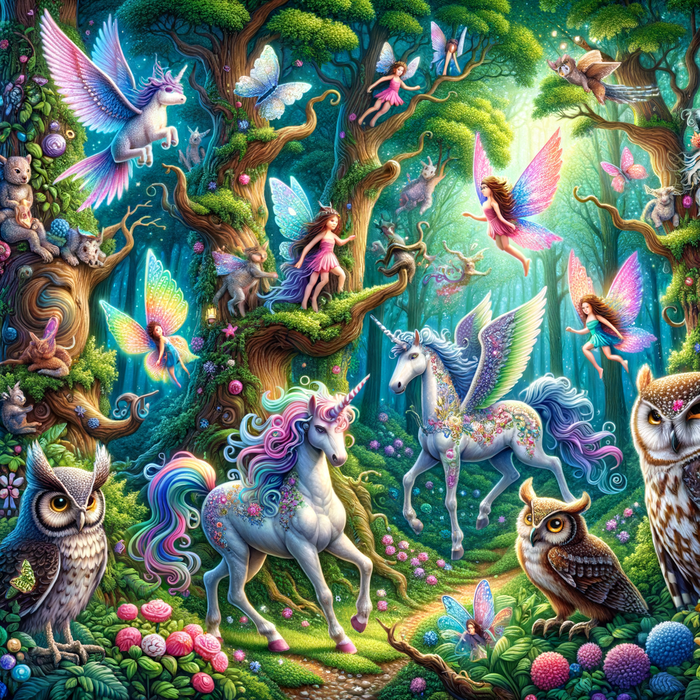 Mystical Forest Creatures 5D DIY Paint By Diamond Kit