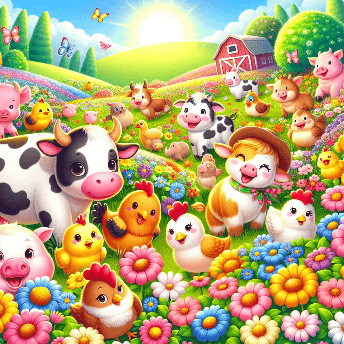 Whimsical Farmyard Friends Diamonded Painting Kits