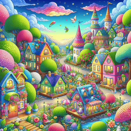 Whimsical Gnome Village Diamond Painting