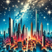 Starry Cityscape Night Painting Diamond Kit