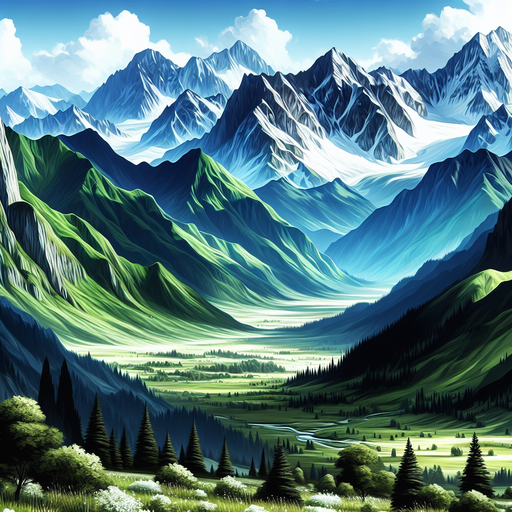 Majestic Mountain Peaks Painting By Diamonds Kit