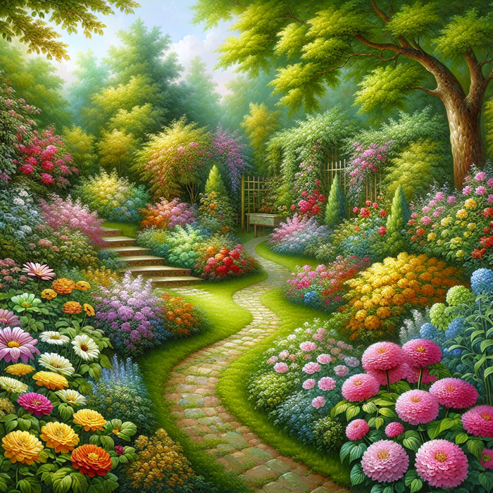 Secluded Garden Hideaway Painting By Diamonds Kit