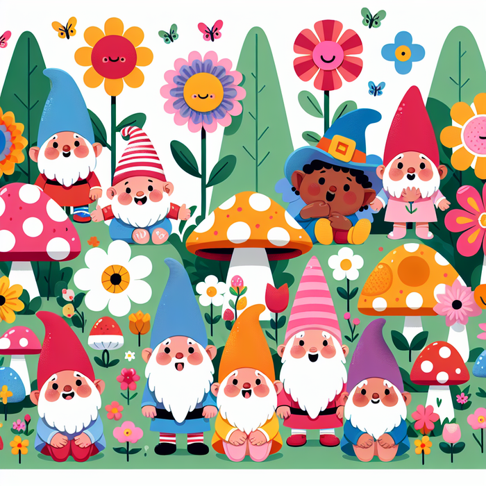 Gnome Garden Party Paint By Diamonds Art