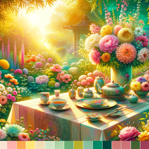 Delightful Garden Tea Party Paint By Diamonds Art