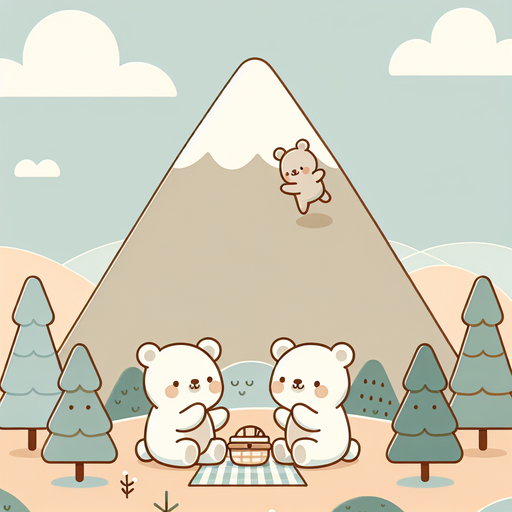 Mountain Top Bear Picnic Painting Diamond Kit