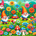 Friendly Garden Gnomes Paint By Diamonds Kits