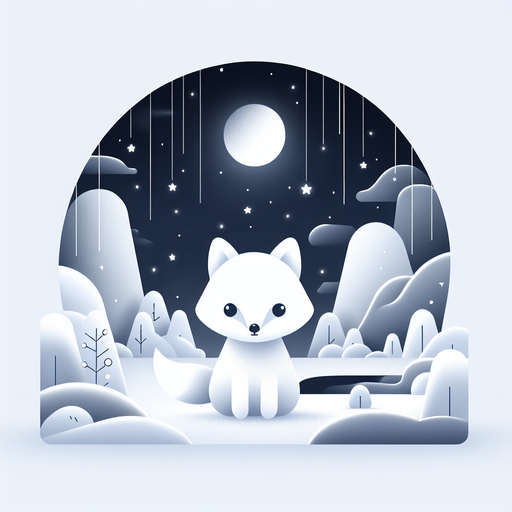 Snowy Night With The Arctic Fox Diamond Painting
