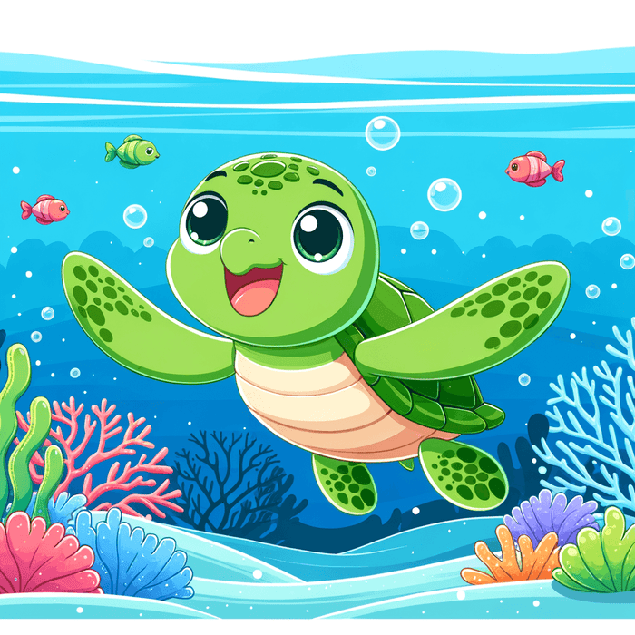 Bubbly Sea Turtle Diamond Painting