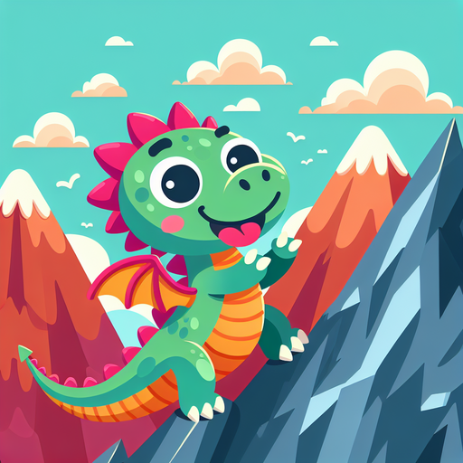 Friendly Dragon's Mountain Quest Painting By Diamonds Kit