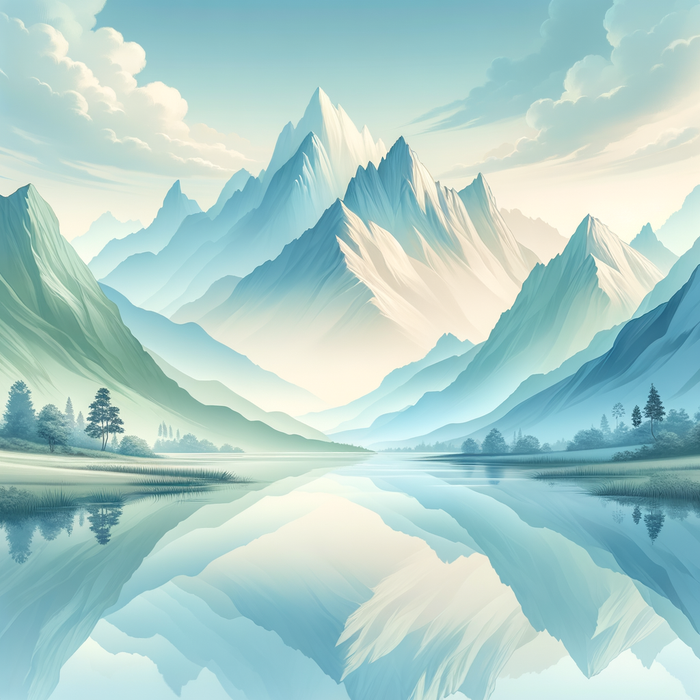 Serene Mountain Reflection Paint By Color