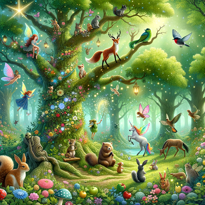 Fantasy Forest Creatures 5D DIY Paint By Diamond Kit