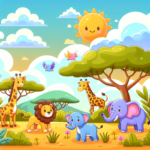 Sunny Safari Scene Paint By Diamond