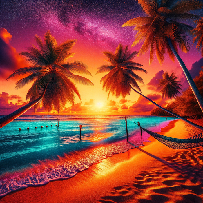 Tropical Paradise Oasis 5D DIY Paint By Diamond Kit