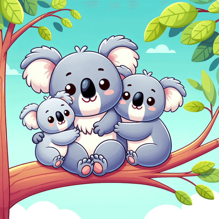 Cute Koala Family Paint By Diamonds Kits