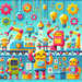 Playful Robot Factory Painting Diamond Kit