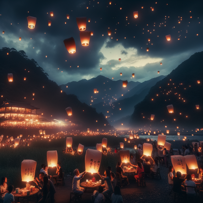 Pingxi Lantern Festival - Pingxi Paint By Diamonds Art