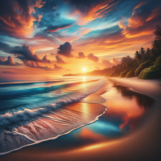 Calm Beach Sunset Diamonded Painting Kits