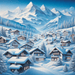 Snowy Alpine Village Paint By Diamonds