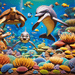 Whimsical Ocean Friends Painting Diamond Kit