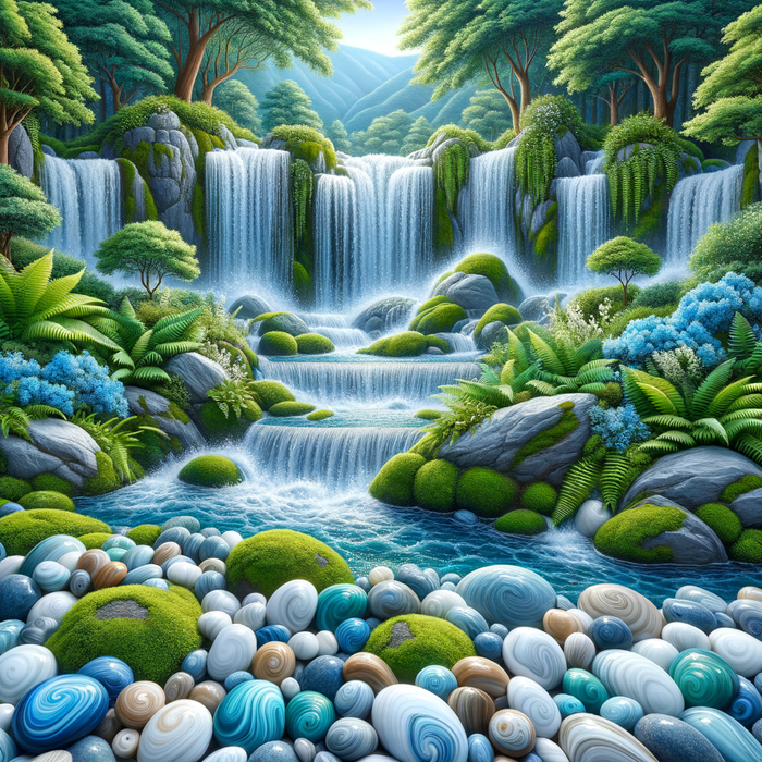 Glistening Waterfall Oasis Painting Diamond Kit