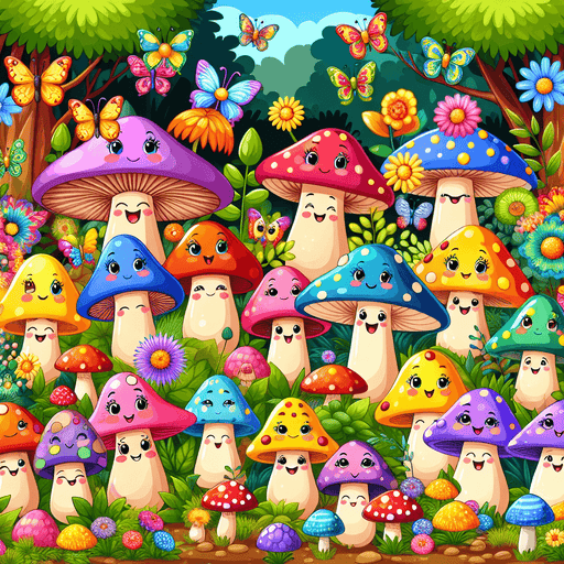 Magical Mushroom Adventure Paint By Color