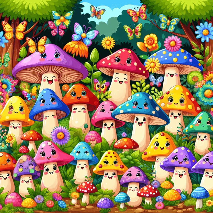 Magical Mushroom Adventure Paint By Color