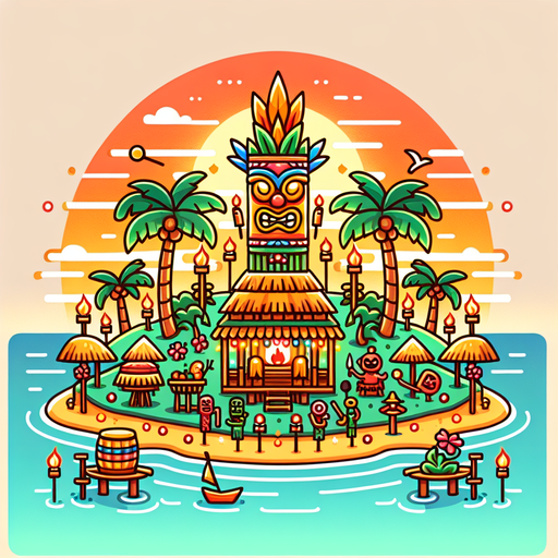 Tropical Tiki Island Diamond Painting