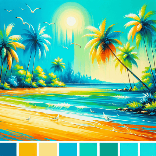 Tropical Paradise Beach Paint By Color