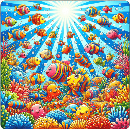 Funky Fish Fiesta Paint By Color