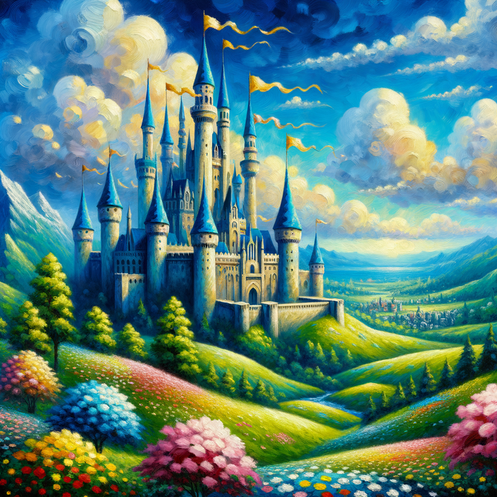 Charming Fairy Tale Castle Paint By Diamonds Art