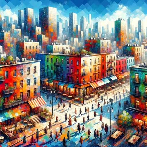 Vibrant City Life Painting Diamond Kit