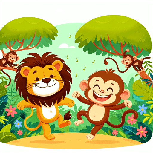 Dancing Jungle Animals Painting By Diamonds Kit