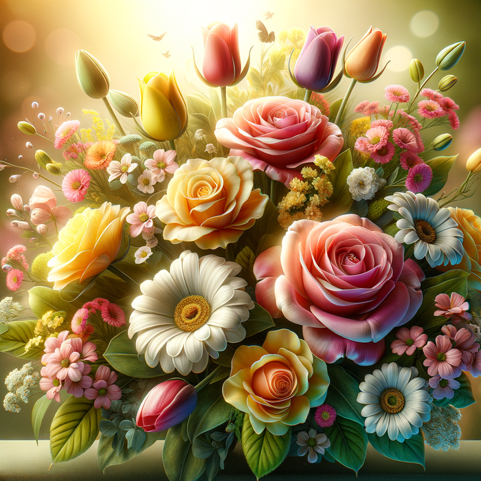 Elegant Floral Harmony 5D DIY Paint By Diamond Kit