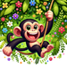 Charming Chimpanzee DIY Paint By Diamonds