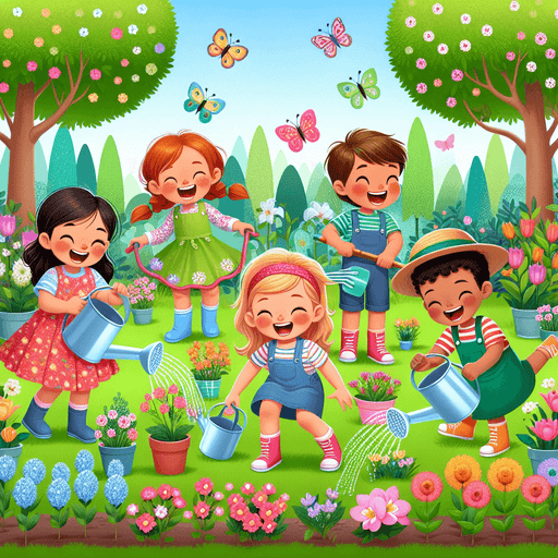 Charming Little Gardeners Painting By Diamonds Kit