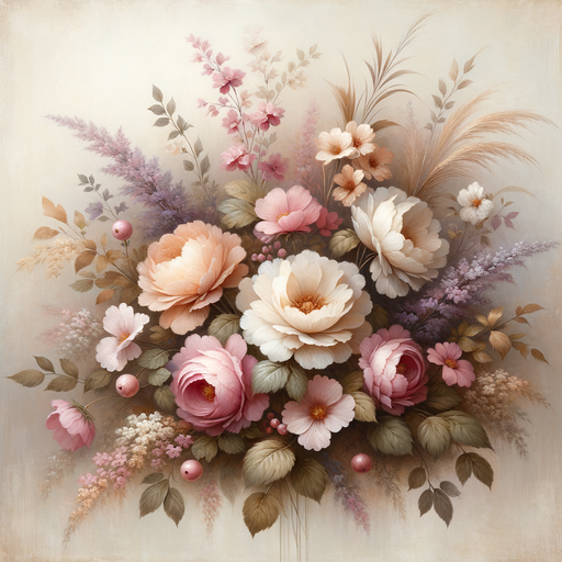 Vintage Flower Bouquet Paint By Diamonds Art